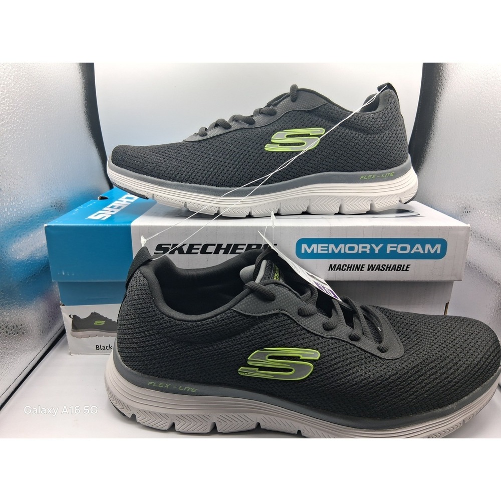 Skechers: Size 10 Memory Foam Black And Yellow Men's Shoes 1609737